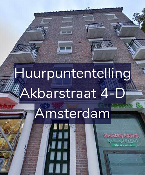 Foto gevel Huurpuntentelling voor Akbarstraat 4-D, Amsterdam