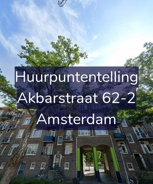 Foto gevel Huurpuntentelling voor Akbarstraat 62-2, Amsterdam
