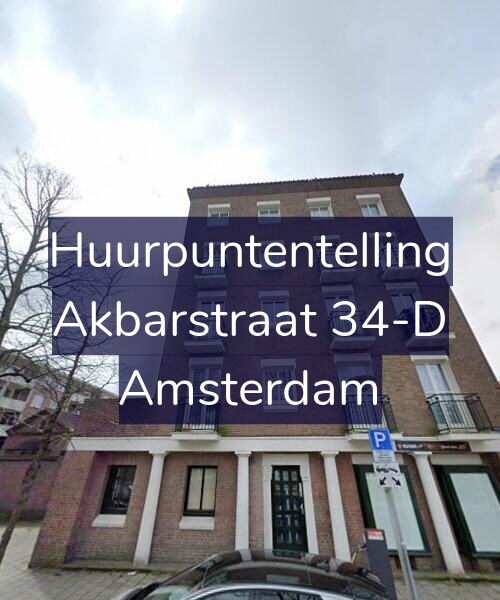 Foto gevel Huurpuntentelling voor Akbarstraat 34-D, Amsterdam