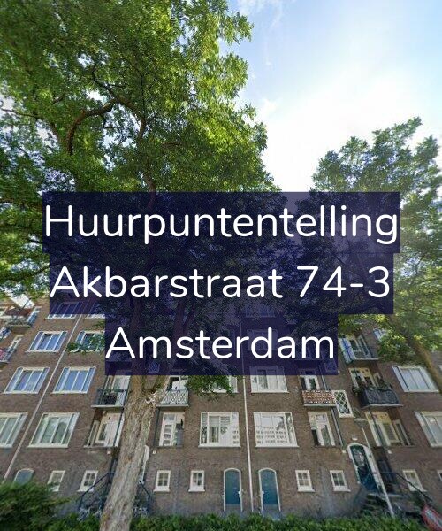 Foto gevel Huurpuntentelling voor Akbarstraat 74-3, Amsterdam