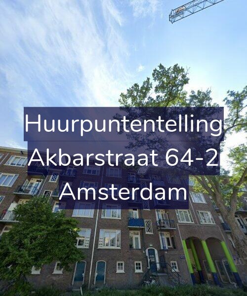 Foto gevel Huurpuntentelling voor Akbarstraat 64-2, Amsterdam