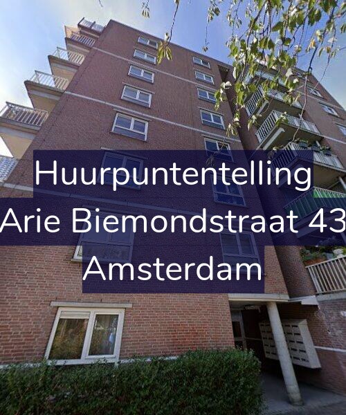 Foto gevel Huurpuntentelling voor Arie Biemondstraat 43, Amsterdam