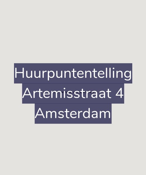 Foto gevel Huurpuntentelling voor Artemisstraat 4, Amsterdam