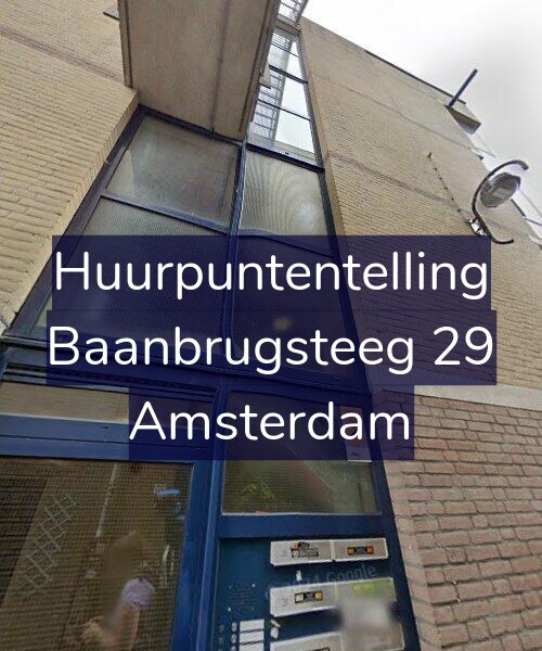 Foto gevel Huurpuntentelling voor Baanbrugsteeg 29, Amsterdam