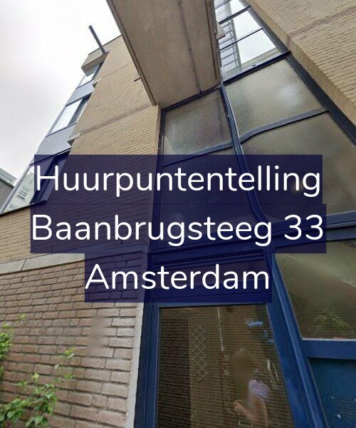 Foto gevel Huurpuntentelling voor Baanbrugsteeg 33, Amsterdam