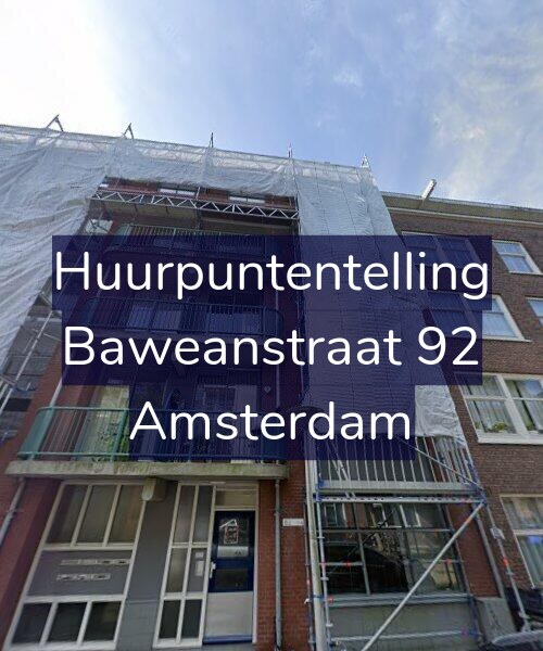 Foto gevel Huurpuntentelling voor Baweanstraat 92, Amsterdam