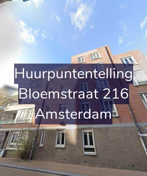 Foto gevel Huurpuntentelling voor Bloemstraat 216, Amsterdam