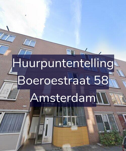 Foto gevel Huurpuntentelling voor Boeroestraat 58, Amsterdam