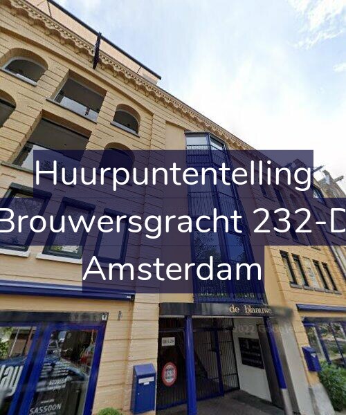 Foto gevel Huurpuntentelling voor Brouwersgracht 232-D, Amsterdam