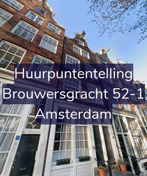 Foto gevel Huurpuntentelling voor Brouwersgracht 52-1, Amsterdam