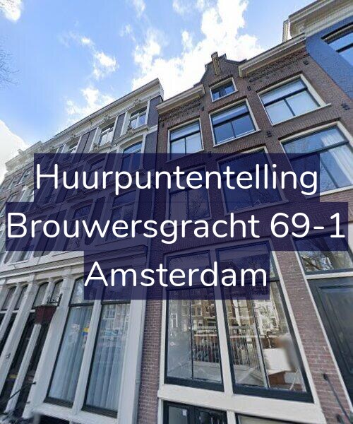 Foto gevel Huurpuntentelling voor Brouwersgracht 69-1, Amsterdam