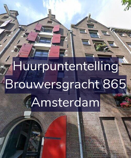 Foto gevel Huurpuntentelling voor Brouwersgracht 865, Amsterdam