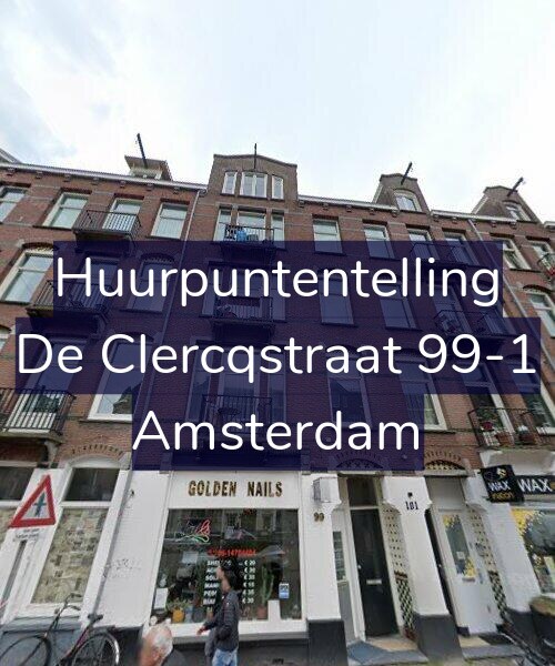 Foto gevel Huurpuntentelling voor De Clercqstraat 99-1, Amsterdam