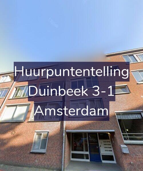 Foto gevel Huurpuntentelling voor Duinbeek 3-1, Amsterdam