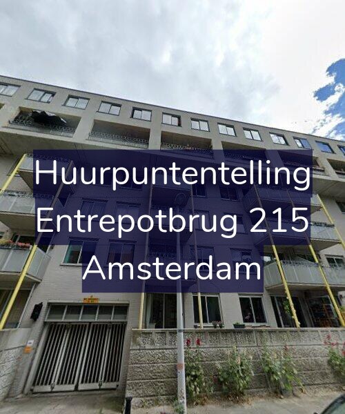 Foto gevel Huurpuntentelling voor Entrepotbrug 215, Amsterdam