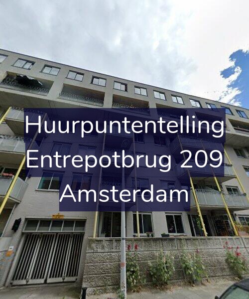 Foto gevel Huurpuntentelling voor Entrepotbrug 209, Amsterdam