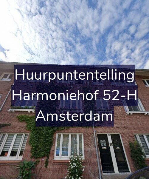 Foto gevel Huurpuntentelling voor Harmoniehof 52-H, Amsterdam