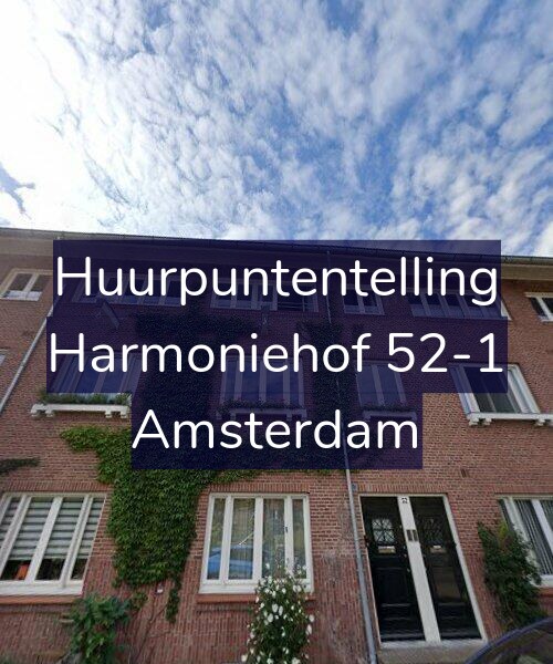 Foto gevel Huurpuntentelling voor Harmoniehof 52-1, Amsterdam