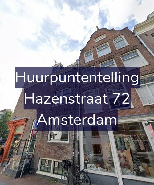 Foto gevel Huurpuntentelling voor Hazenstraat 72, Amsterdam