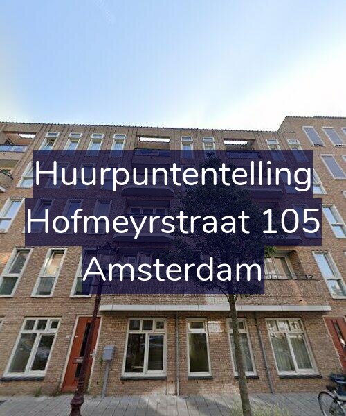 Foto gevel Huurpuntentelling voor Hofmeyrstraat 105, Amsterdam