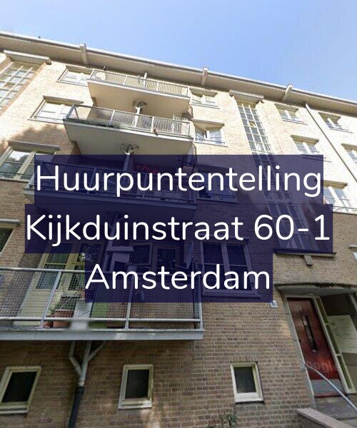 Foto gevel Huurpuntentelling voor Kijkduinstraat 60-1, Amsterdam
