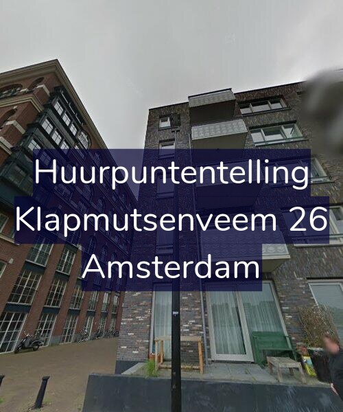 Foto gevel Huurpuntentelling voor Klapmutsenveem 26, Amsterdam