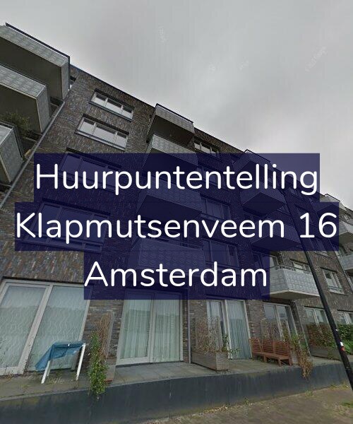 Foto gevel Huurpuntentelling voor Klapmutsenveem 16, Amsterdam