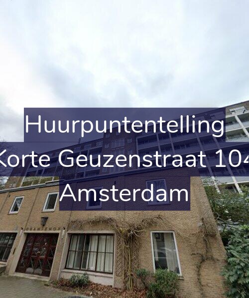 Foto gevel Huurpuntentelling voor Korte Geuzenstraat 104, Amsterdam