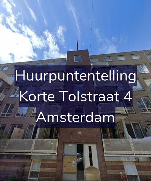 Foto gevel Huurpuntentelling voor Korte Tolstraat 4, Amsterdam