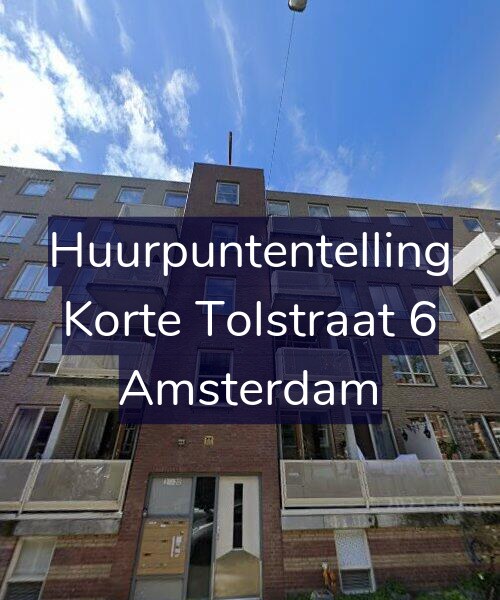Foto gevel Huurpuntentelling voor Korte Tolstraat 6, Amsterdam