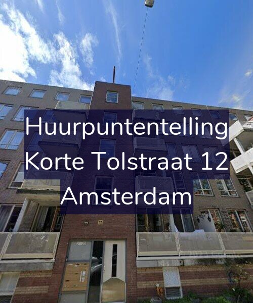 Foto gevel Huurpuntentelling voor Korte Tolstraat 12, Amsterdam