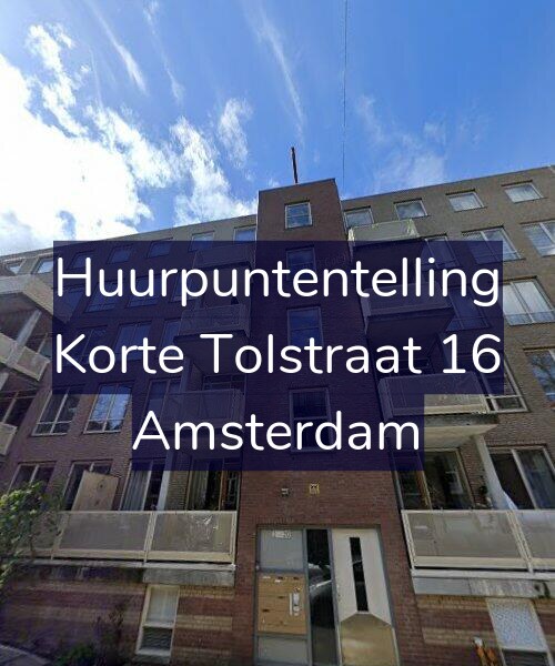 Foto gevel Huurpuntentelling voor Korte Tolstraat 16, Amsterdam