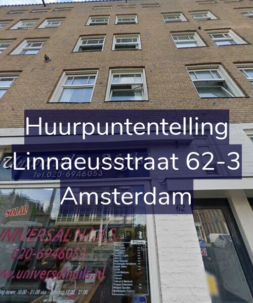 Foto gevel Huurpuntentelling voor Linnaeusstraat 62-3, Amsterdam