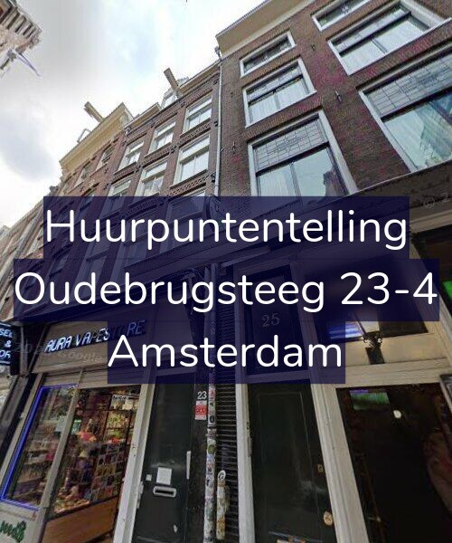 Foto gevel Huurpuntentelling voor Oudebrugsteeg 23-4, Amsterdam