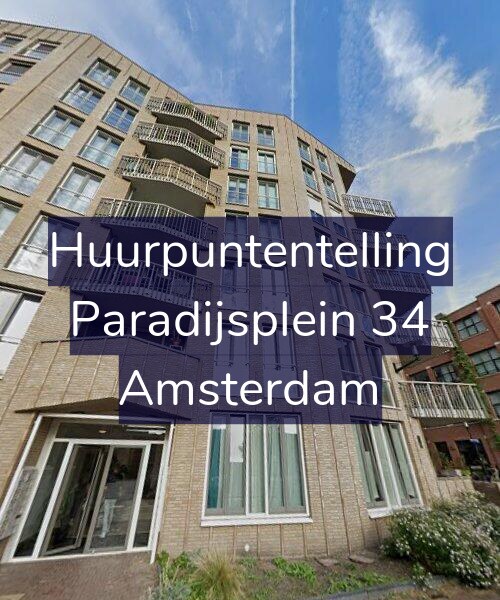Foto gevel Huurpuntentelling voor Paradijsplein 34, Amsterdam