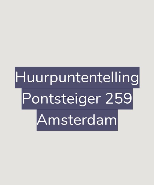 Foto gevel Huurpuntentelling voor Pontsteiger 259, Amsterdam