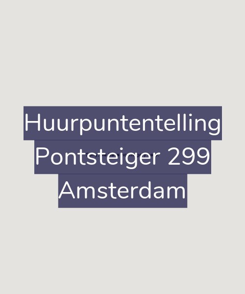Foto gevel Huurpuntentelling voor Pontsteiger 299, Amsterdam