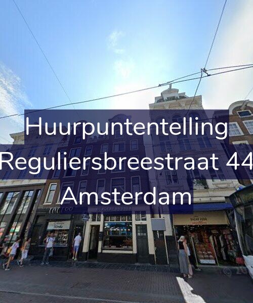 Foto gevel Huurpuntentelling voor Reguliersbreestraat 44, Amsterdam