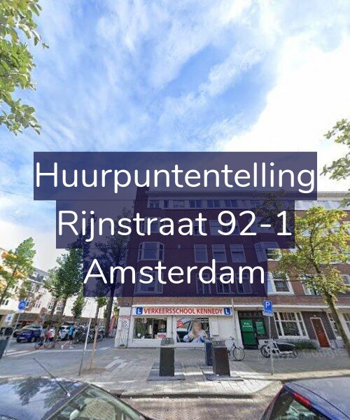 Foto gevel Huurpuntentelling voor Rijnstraat 92-1, Amsterdam
