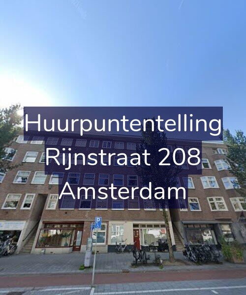 Foto gevel Huurpuntentelling voor Rijnstraat 208, Amsterdam