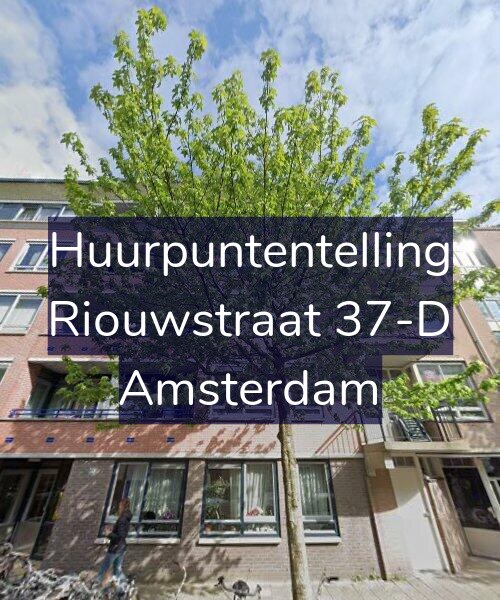 Foto gevel Huurpuntentelling voor Riouwstraat 37-D, Amsterdam