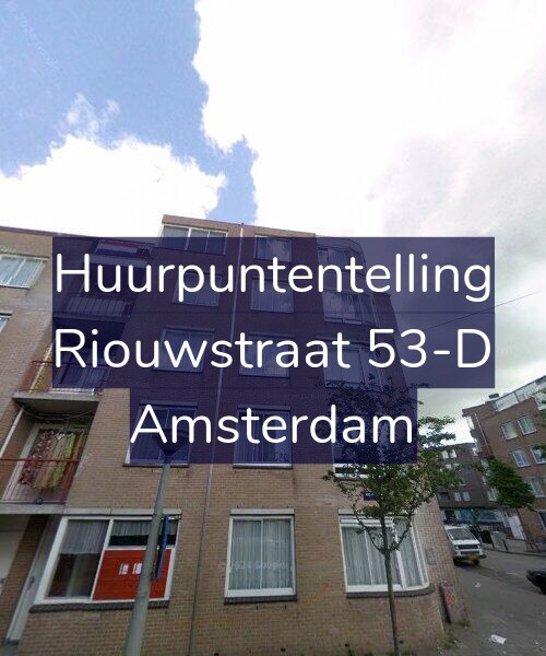 Foto gevel Huurpuntentelling voor Riouwstraat 53-D, Amsterdam