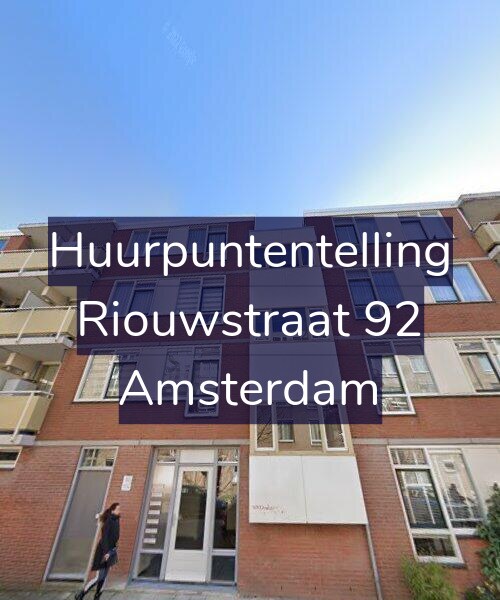 Foto gevel Huurpuntentelling voor Riouwstraat 92, Amsterdam