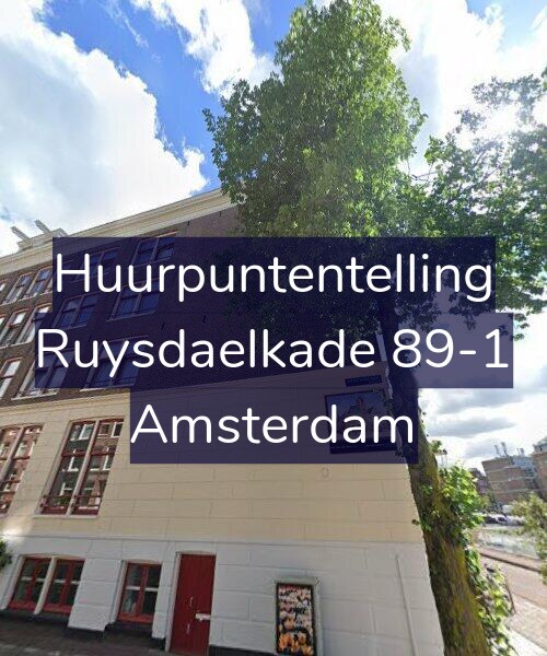 Foto gevel Huurpuntentelling voor Ruysdaelkade 89-1, Amsterdam