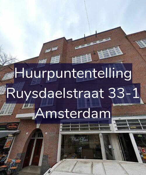 Foto gevel Huurpuntentelling voor Ruysdaelstraat 33-1, Amsterdam