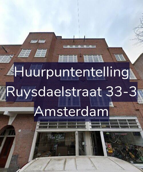 Foto gevel Huurpuntentelling voor Ruysdaelstraat 33-3, Amsterdam