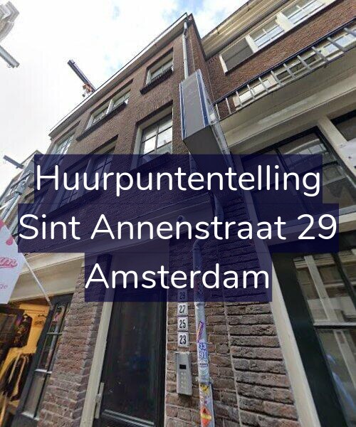 Foto gevel Huurpuntentelling voor Sint Annenstraat 29, Amsterdam