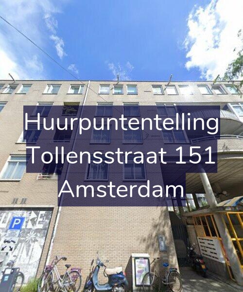 Foto gevel Huurpuntentelling voor Tollensstraat 151, Amsterdam