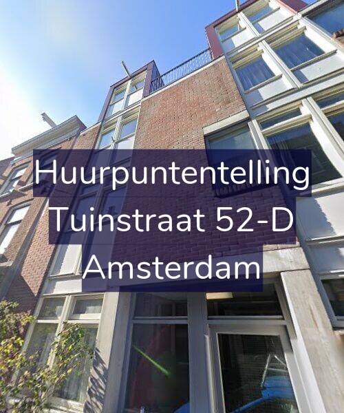Foto gevel Huurpuntentelling voor Tuinstraat 52-D, Amsterdam