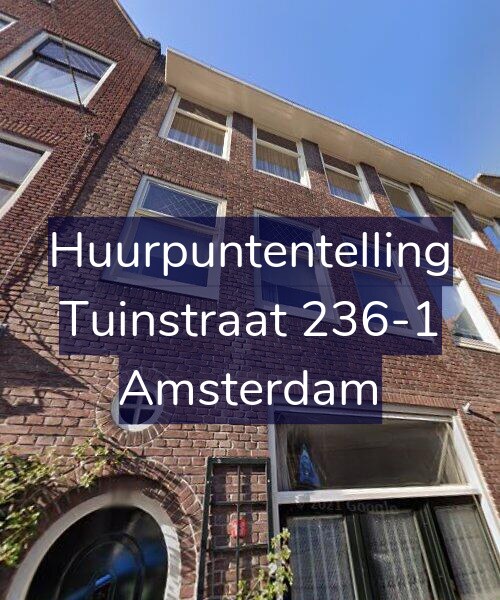 Foto gevel Huurpuntentelling voor Tuinstraat 236-1, Amsterdam